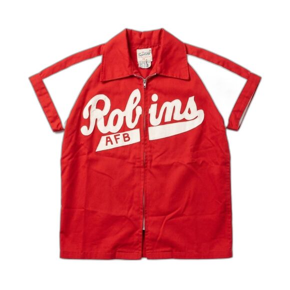 unisport Other - Vintage 50s Robins AFB Basketball Warmup Jersey Unisport Tackle Twill Satin Zip